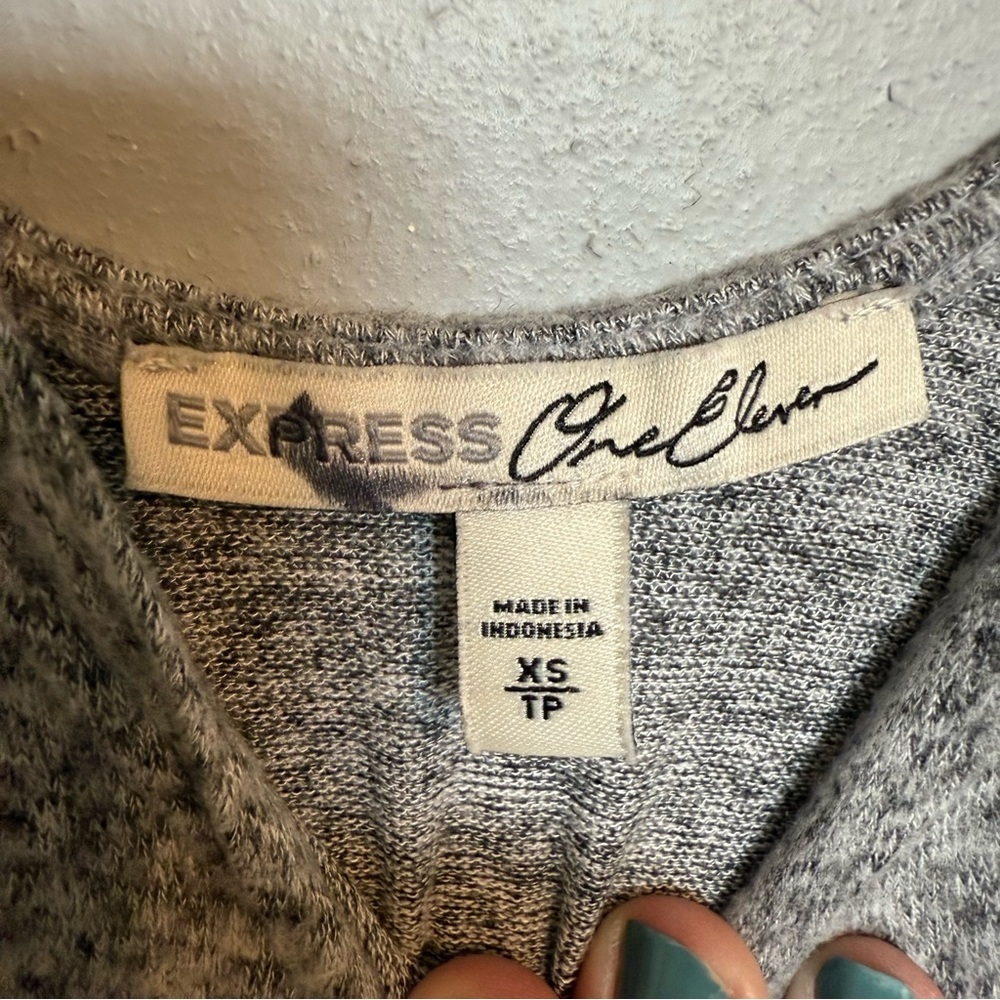 Express One Eleven Heather Gray Cozy Jumpsuit Size Extra Small - Picture 4 of 5